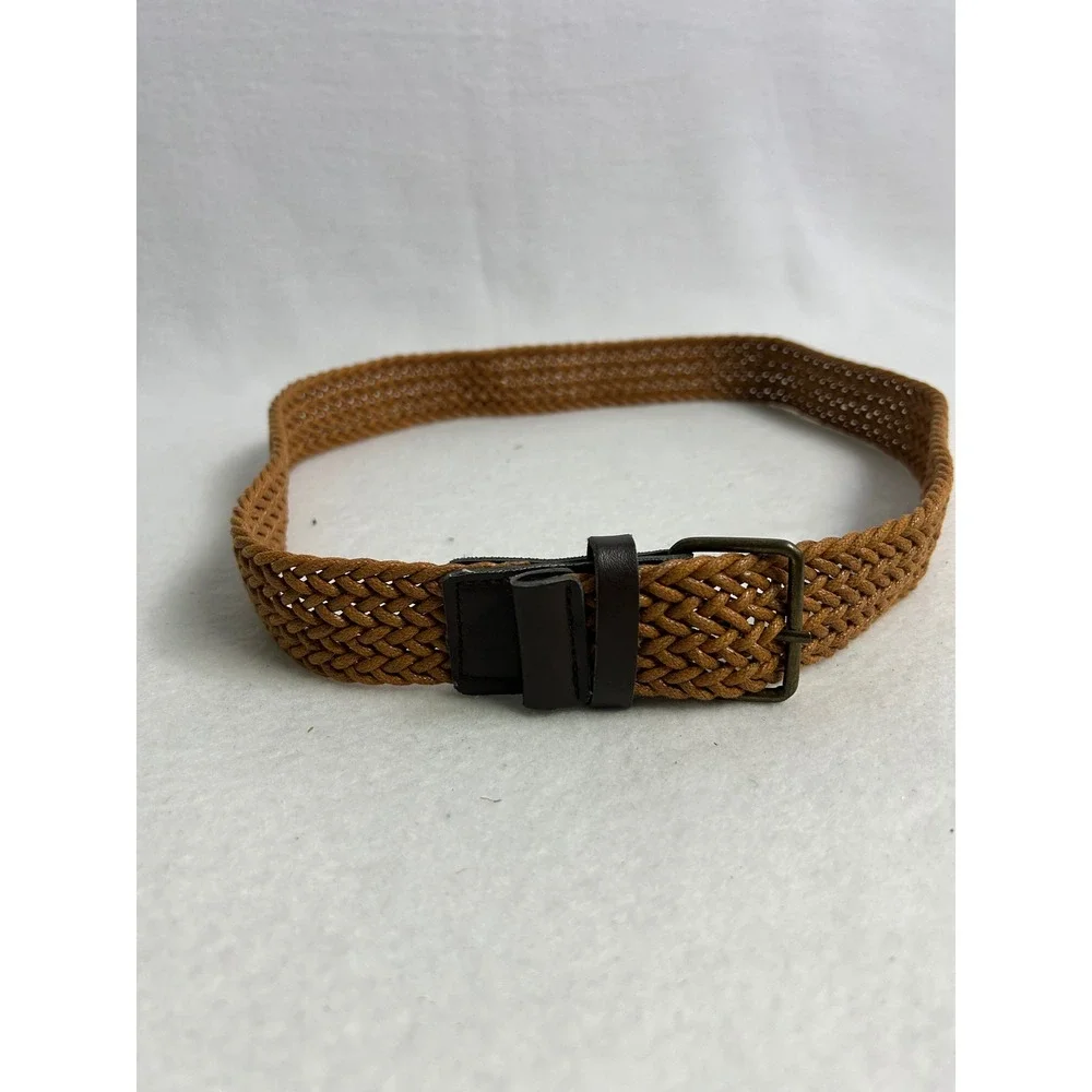Boho Western Unbranded Women OS Tan Braided Woven Faux Leather‎ Trim Belt